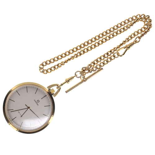 46 - Omega - De Ville Gold Tone Hand Wind Pocket Watch, ref 131.1746