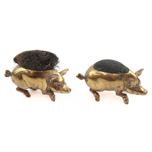 152 - Antique Novelty Pig Pin Cushion & Nib Wipe Miniature Set