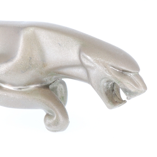 156 - Jaguar Chrome and Brass Car Mascot Hood Ornament Pair