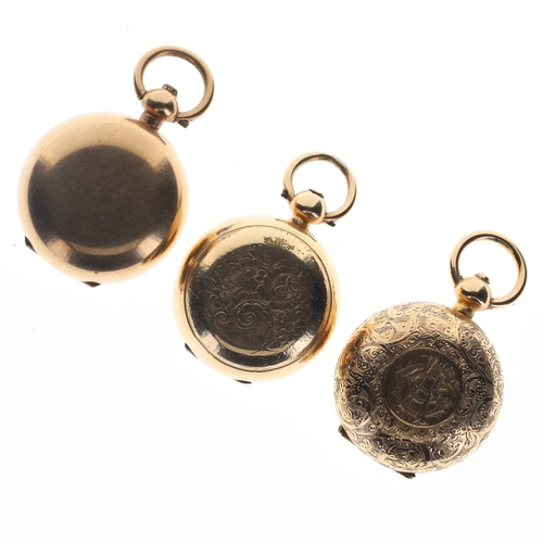164 - Gold Plated Coin Case Trio incl. Dennison
