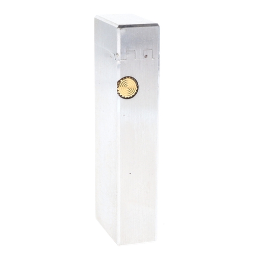 177 - Dunhill - Rollagas Silver Plate Pocket Lighter with Gold Tone Details