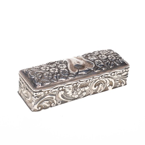 51 - Late Victorian Sterling Silver Trinket / Jewellery Box, 44g.