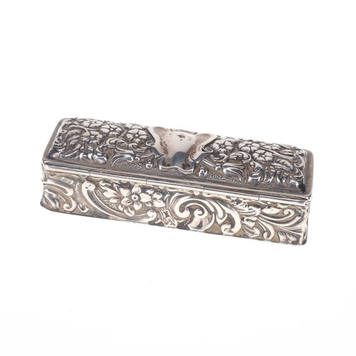 51 - Late Victorian Sterling Silver Trinket / Jewellery Box, 44g.