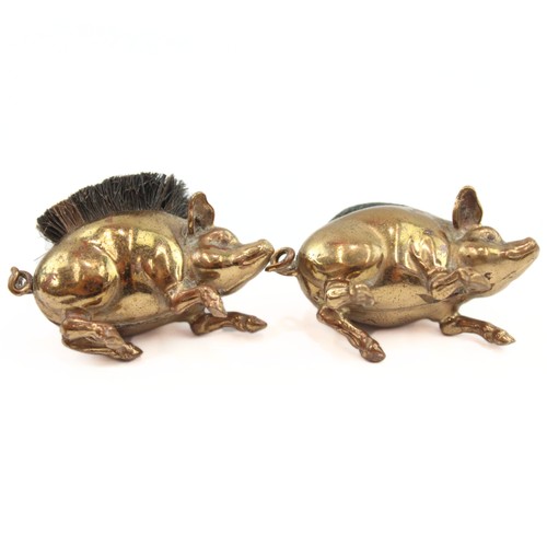 152 - Antique Novelty Pig Pin Cushion & Nib Wipe Miniature Set