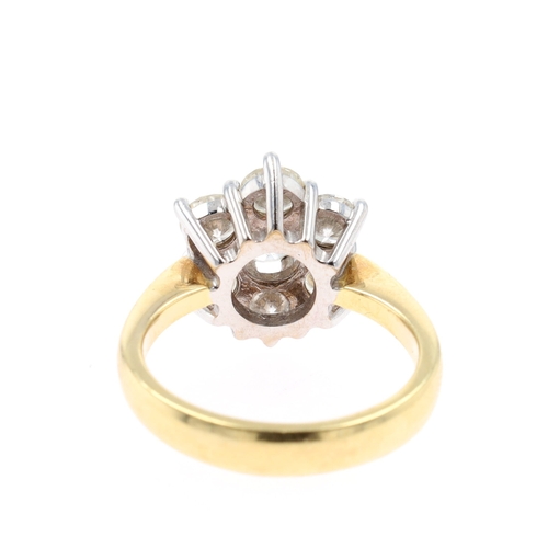 28 - Diamond Cluster 18ct Gold Ring, est. 1.75ct 
