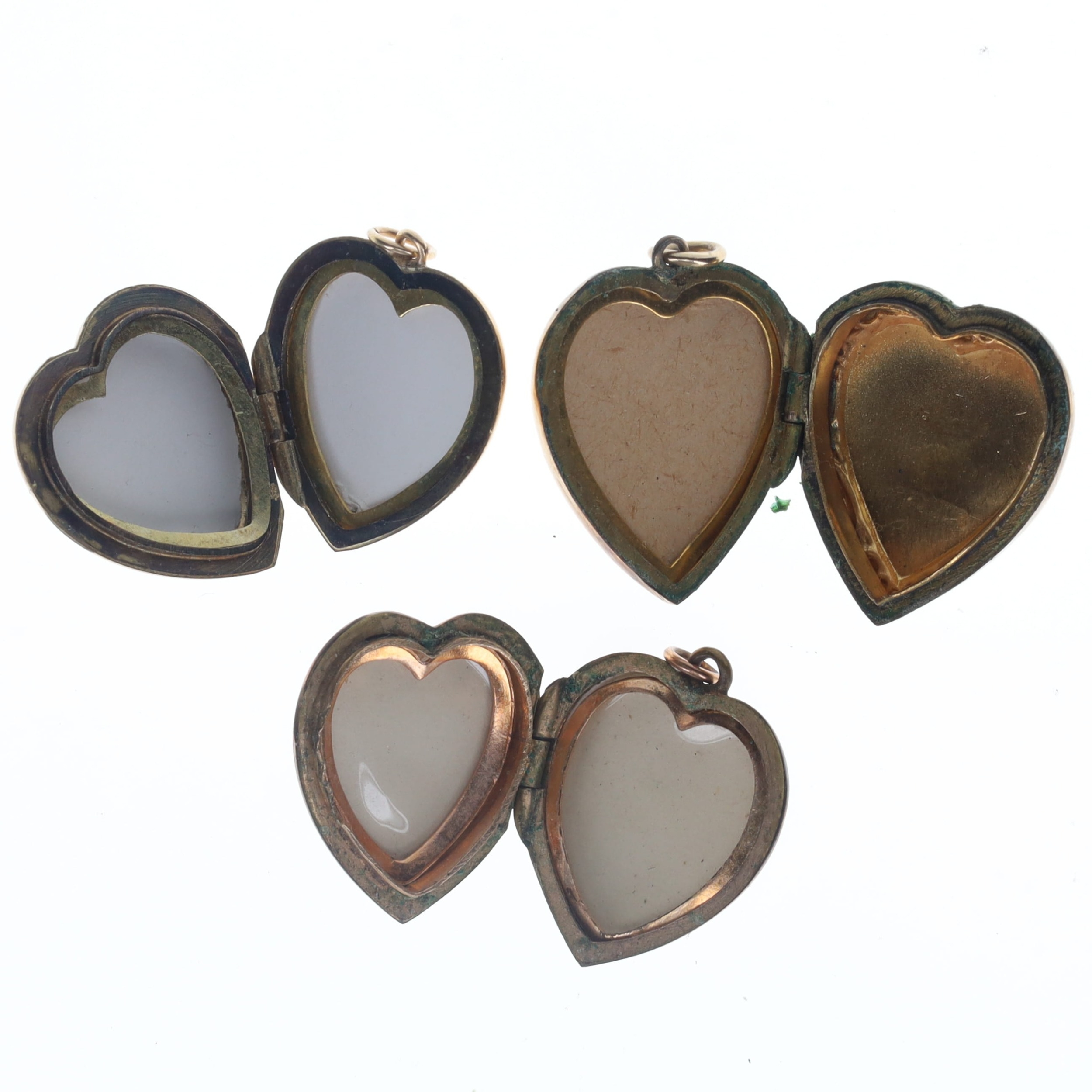 9ct Gold Back and Front Lockets Pendants Collection incl. Etched, Heart