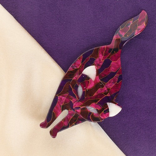Lea Stein Bachus Cat Brooch