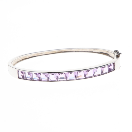 15 - Amethyst Silver Bangle Collection, 29g