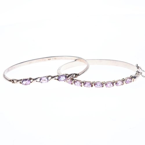 15 - Amethyst Silver Bangle Collection, 29g