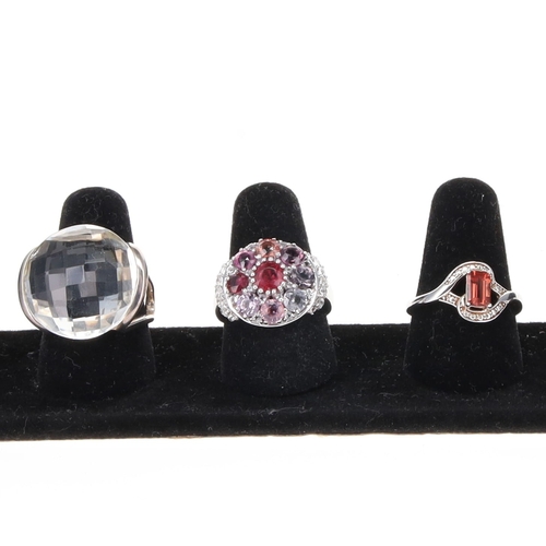 28 - TGGC Sterling Silver Gemstone Ring Collection incl. Rock Crystal, Vari-Hue Spinel, 20.1g
