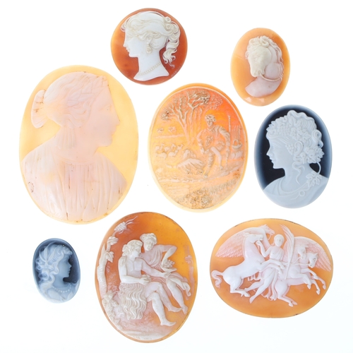 Antique and Vintage Loose Cameo Panel Collection incl. Agate