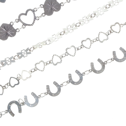 48 - Mid-Century Silver Bracelet Collection incl. Hearts, Horseshoe, 26g