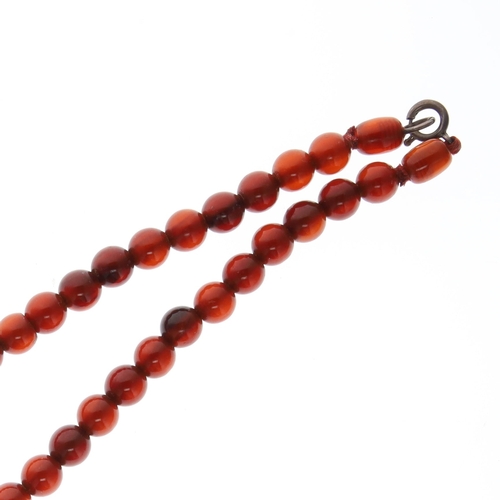 53 - Bakelite Bead Graduated Necklace with Sterling Silver Clasp, 38g