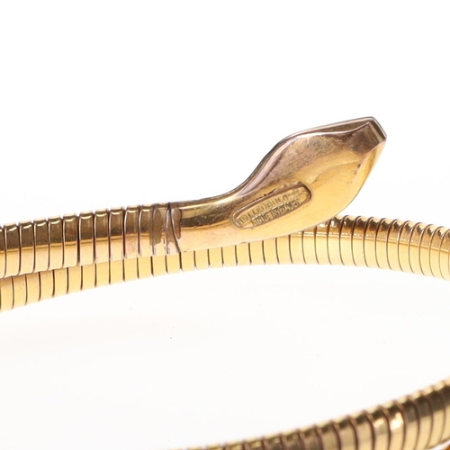 7 - Mid Century Paste and Rolled Gold Snake Wrap Bangle