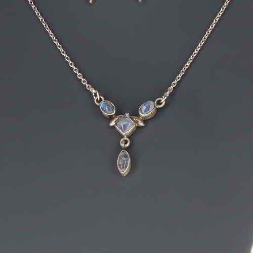 8 - Silver Moonstone and Amethyst Necklace Collection, 20g