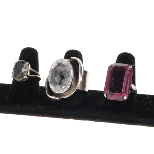 9 - Silver Amethyst Rings Collections, 37g