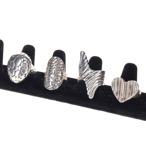 Sterling Silver Ring Collection inc. Modernist, 26.6g
