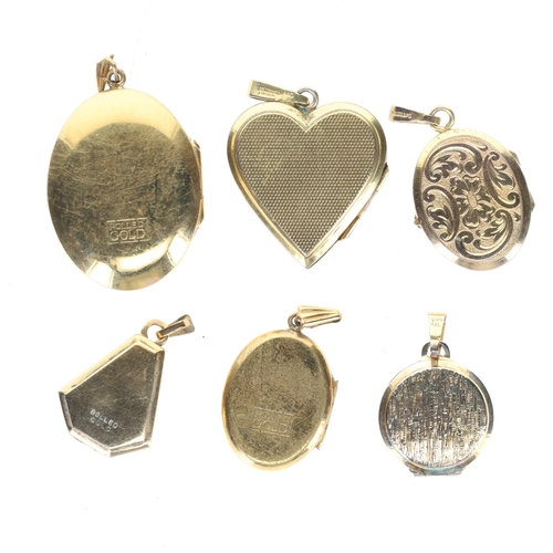 17 - Rolled Gold Locket Pendant Collection incl. Mid Century, A*D, K&L