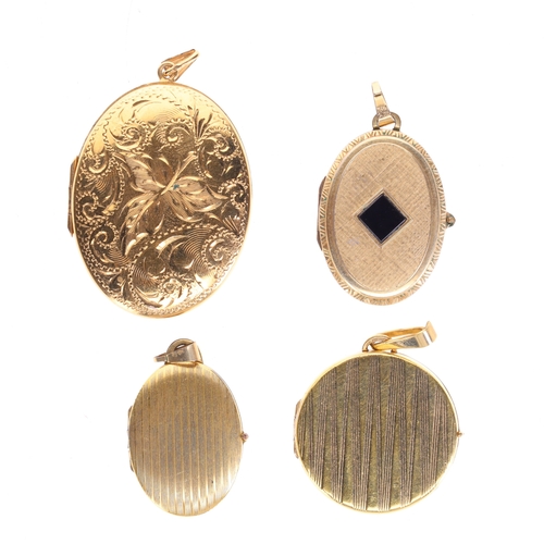 179 - Rolled Gold Locket Pendant Collection incl. Mid Century, K&L