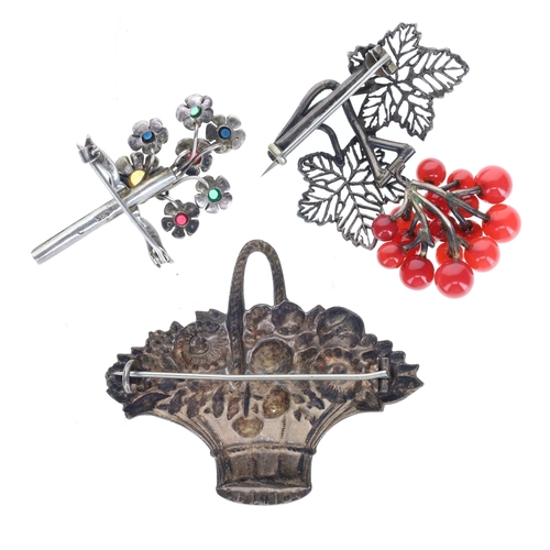 211 - Antique Silver Brooch Collection incl. Enamel, Victorian, Paste, 33.2g