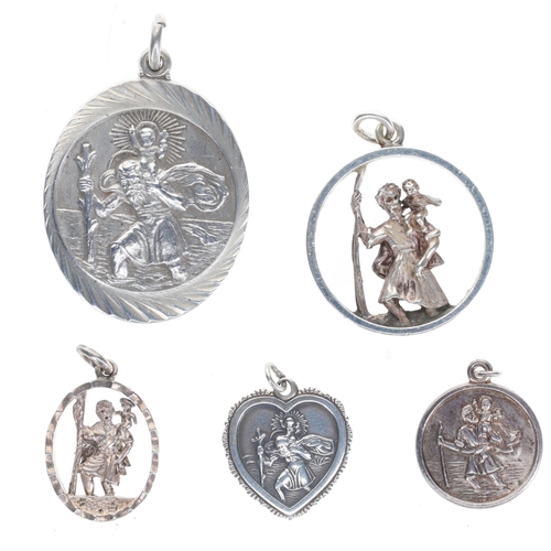 223 - Silver St Christopher Pendant Collection incl. Georg Jensen, 32.8g