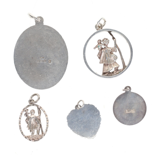 223 - Silver St Christopher Pendant Collection incl. Georg Jensen, 32.8g