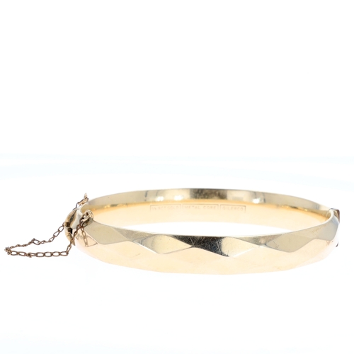85 - 9ct Rolled Gold Bangle with Harlequin Design