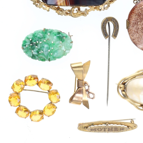 127 - Antique Jewellery Collection incl. Victorian, Gemstone, Rolled Gold