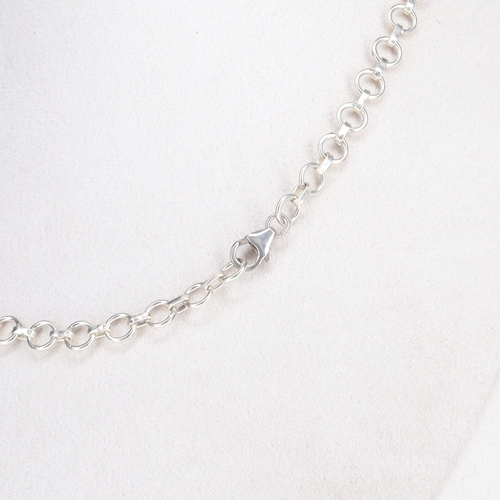 245 - Faceted Paste Silver Static Drop Necklace, 34g