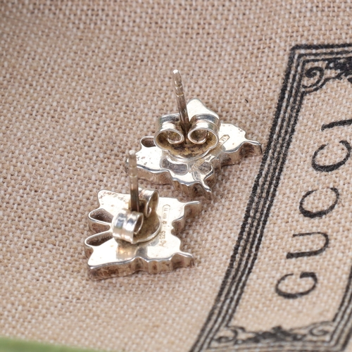 260 - Gucci Butterfly Silver Stud Earrings, 3.6g