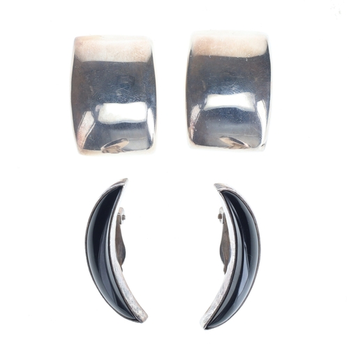 265 - Modernist Silver Clip On Earrings Collection, 39.4g