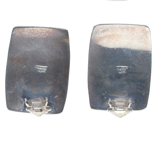 265 - Modernist Silver Clip On Earrings Collection, 39.4g