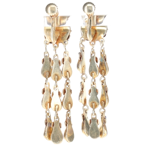 290 - Chinese Export Amethyst and Cloisonne Enamel Silver Screw Back Earrings, 13.5g