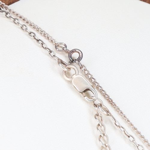 358 - Sterling Silver Gemstone Necklace Pair incl. Amethyst, Garnet, Peridot, 23.3g