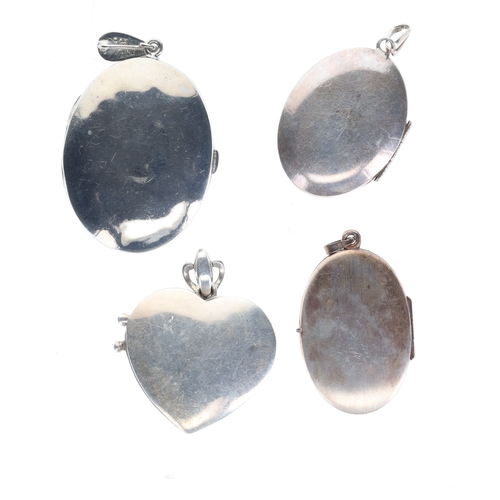 125 - Silver Locket Pendant Collection incl. Mid Century, Marcasite, 41.5g