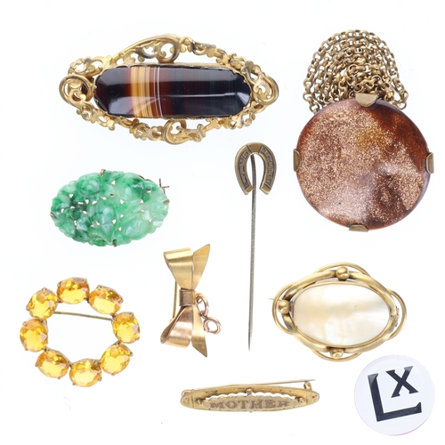 127 - Antique Jewellery Collection incl. Victorian, Gemstone, Rolled Gold