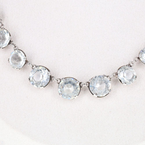 143 - Paste Silver Graduated Necklace, 23.5g