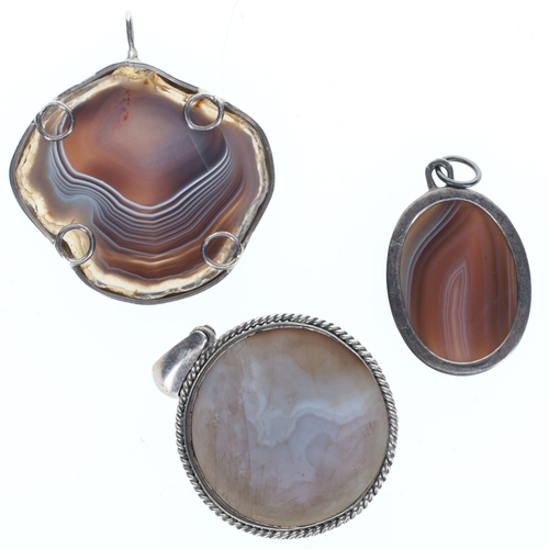 222 - Agate Silver Pendant Collection, 49g