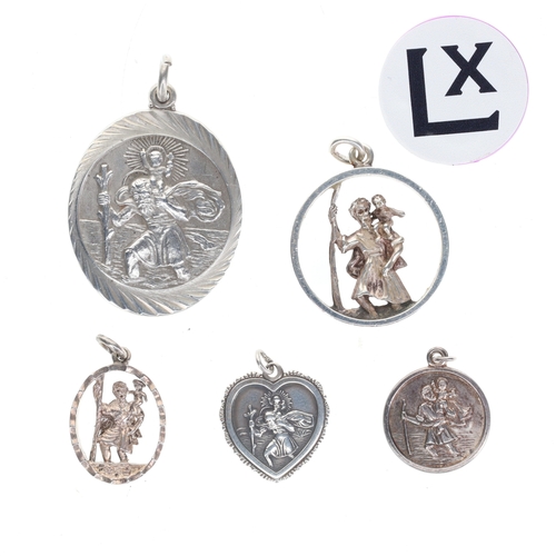 223 - Silver St Christopher Pendant Collection incl. Georg Jensen, 32.8g