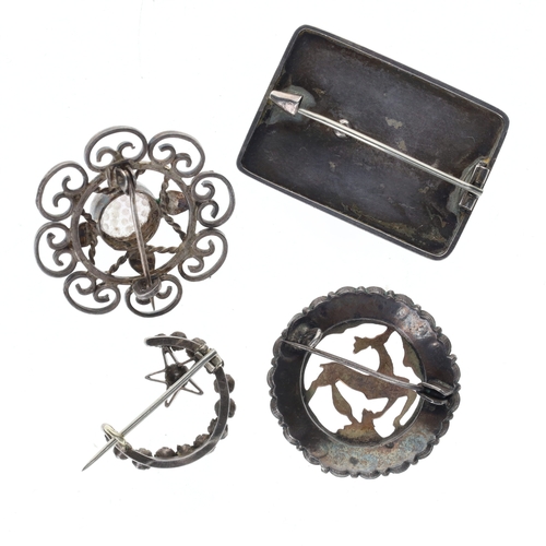 23 - Antique Silver Brooch Collection incl. Gold Accents, Victorian, 24.6g