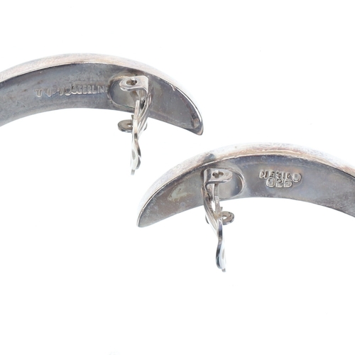 265 - Modernist Silver Clip On Earrings Collection, 39.4g