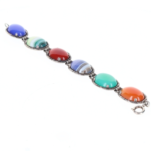 300 - Sterling Silver Agate Jewellery Collection incl. Mid Century, 31g