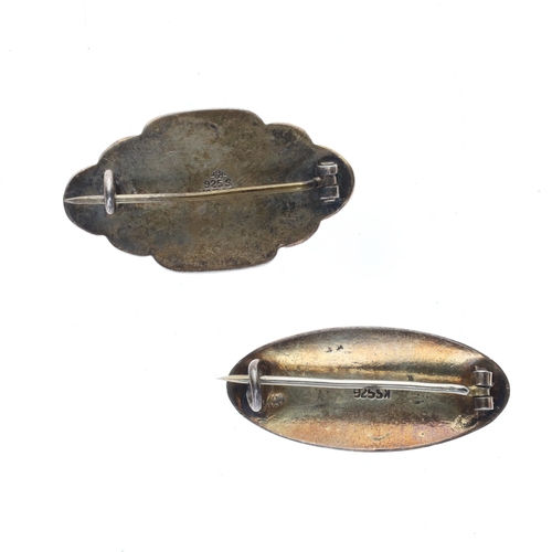 48 - Scandi Sterling Silver Brooch Pair including O.F. Hjortdahl, 10g