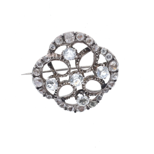 55 - Antique Silver Paste Brooch Collection incl. Moonstone, 19.3g