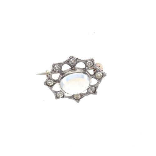 55 - Antique Silver Paste Brooch Collection incl. Moonstone, 19.3g