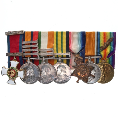 Officers Distinguished Service Order (DSO) Victorian Boer War to WW1 1914 Mons Star Trio Medal Group named to A. E. Newland Royal Fleet Auxiliary