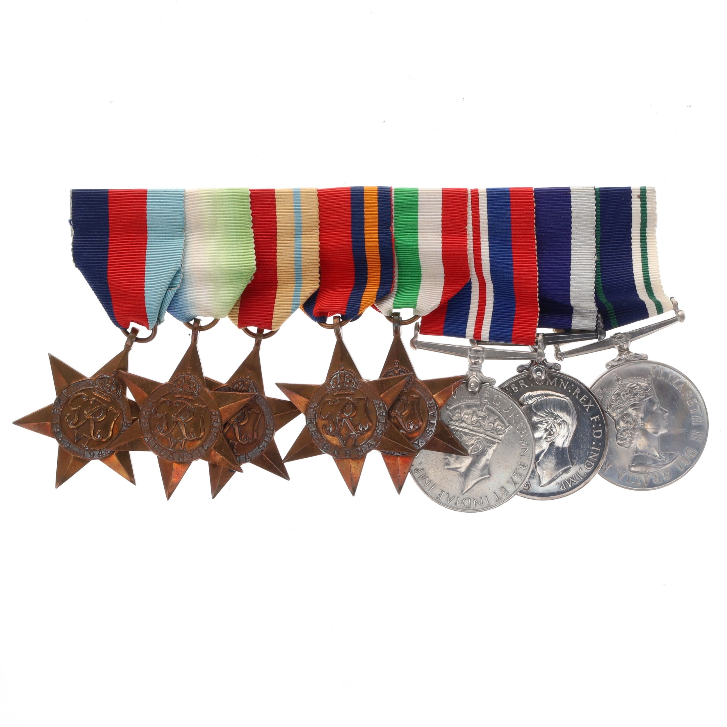 WW2 ER II Navy Long Service Good Conduct Medal Group, Mounted