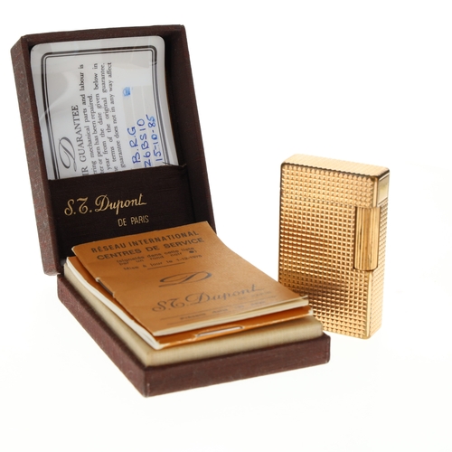 63 - S.T Dupont - Gold Plated Pocket Lighter, Boxed
