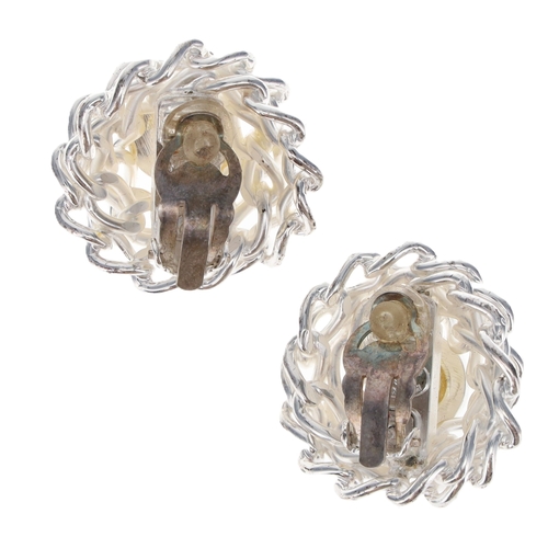 259 - Chanel Silver Tone Clip On Earrings