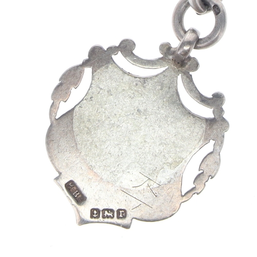 287 - Antique Sterling Silver Albert Watch Chain with Fob, 43g